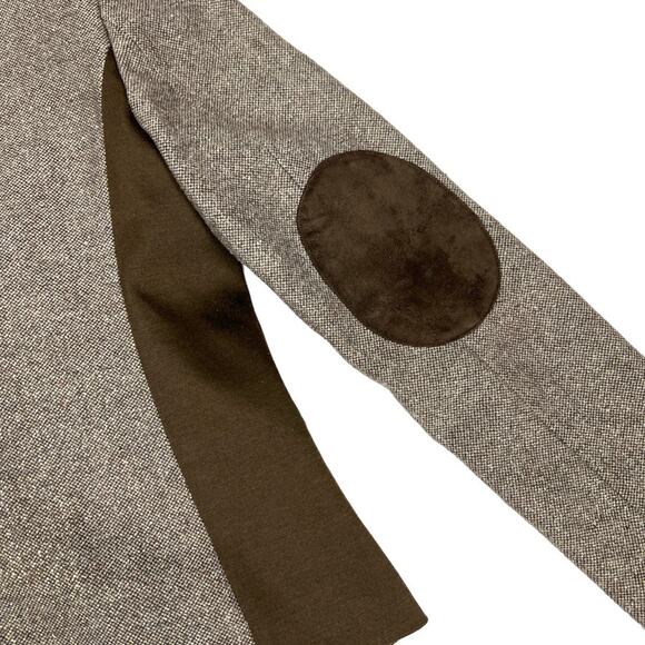 Liz Claiborne Blazer Jacket Brown Elbow Patch Wool Blend Women's S Dark Academia - Picture 9 of 16